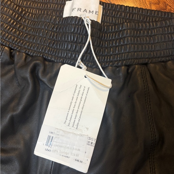 Frame Black Leather Shorts small - Picture 2 of 2